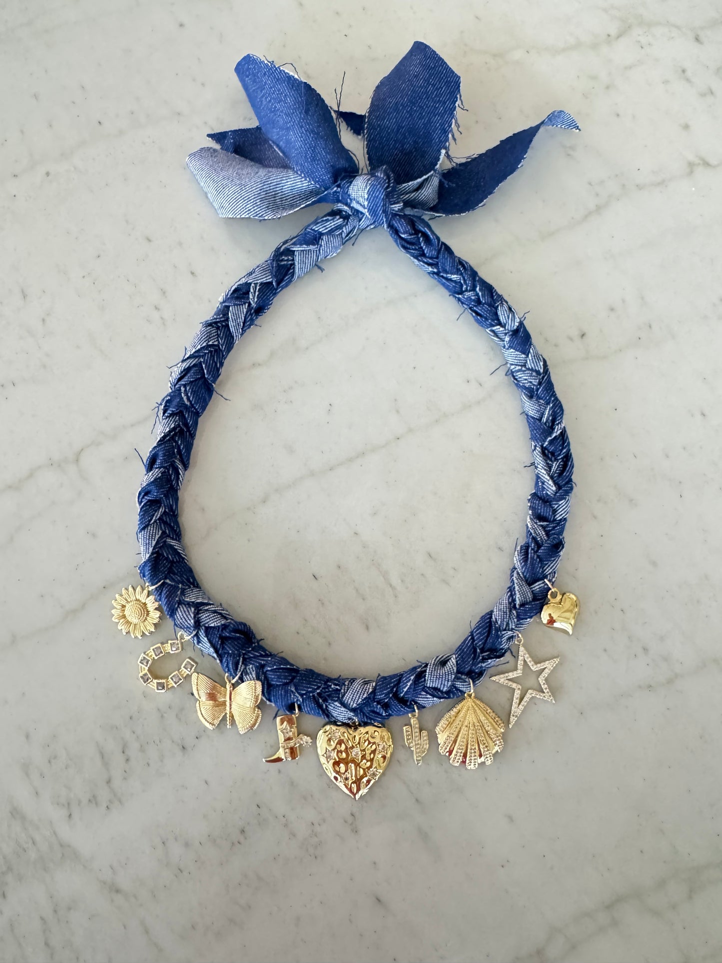 Denim Braided Necklace