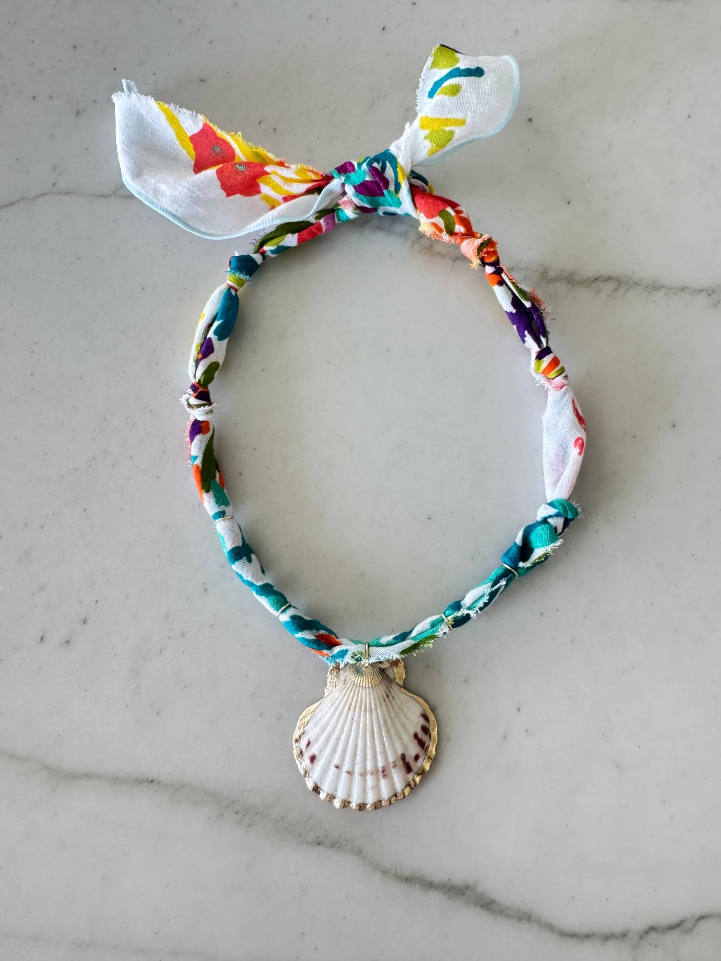 Colorful Shell Scarf Necklace