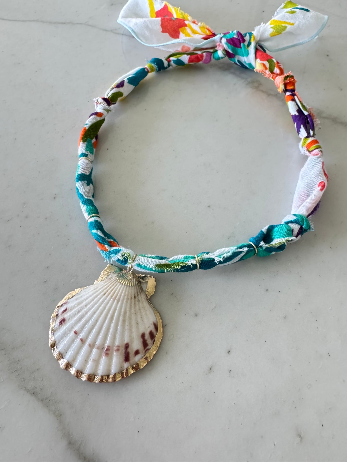 Colorful Shell Scarf Necklace