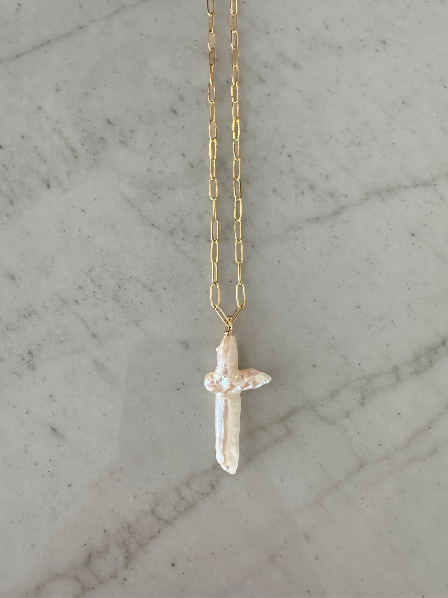 Cross Pearl Necklace