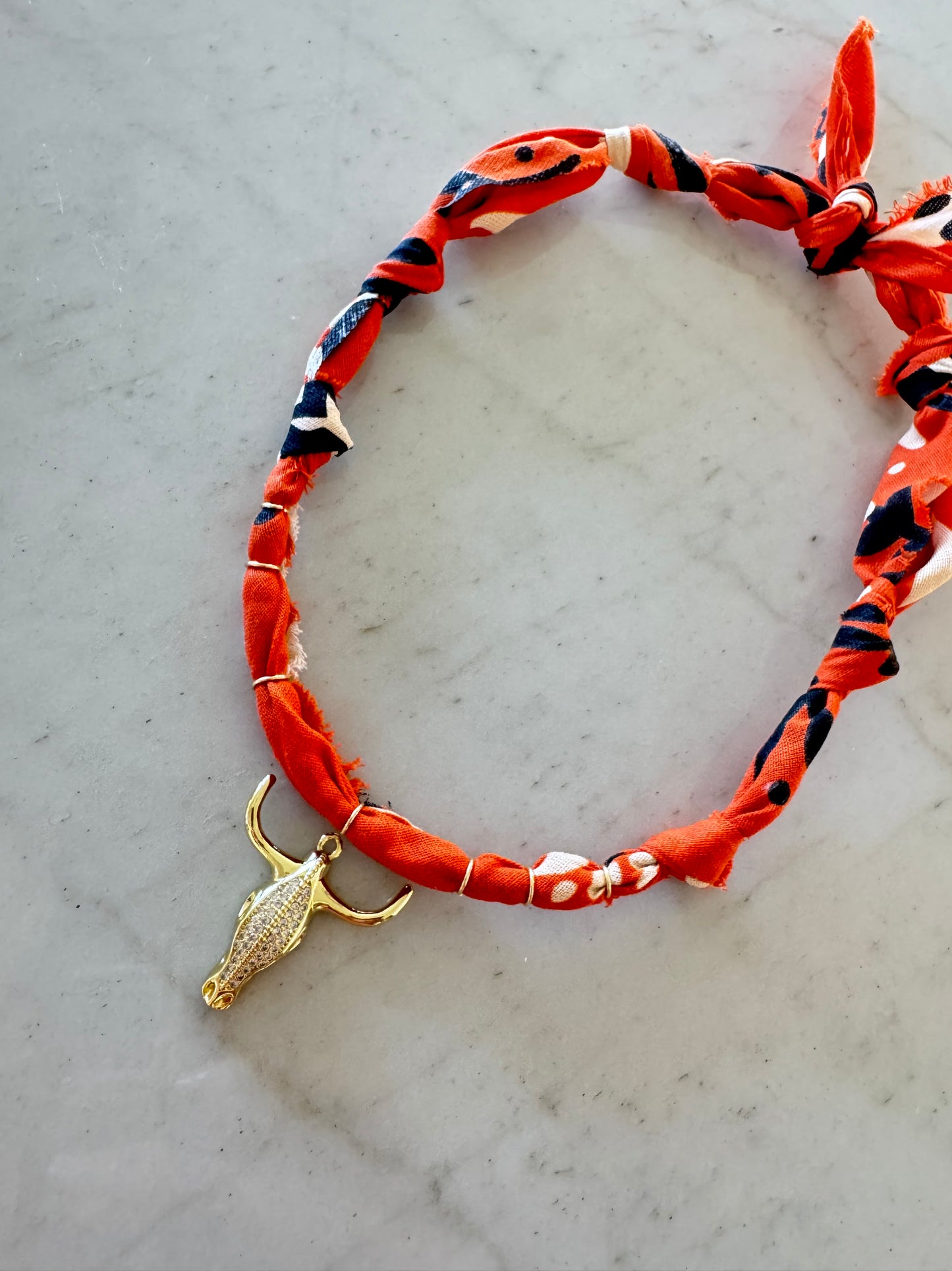 UT Longhorn Bandana Necklace