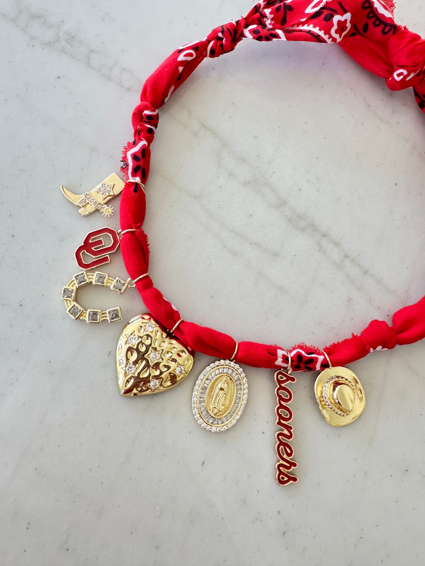 OU Bandana Charm Necklace