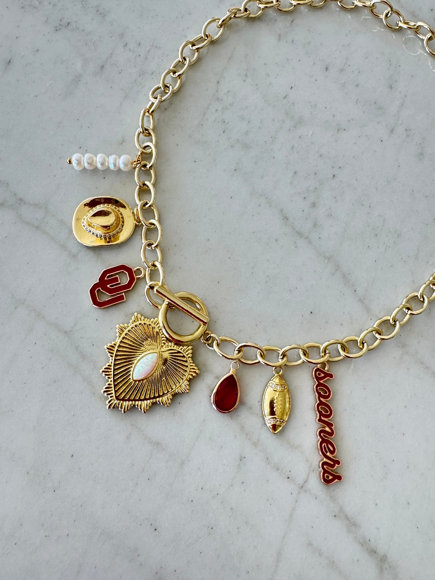 OU Gold Charm Necklace
