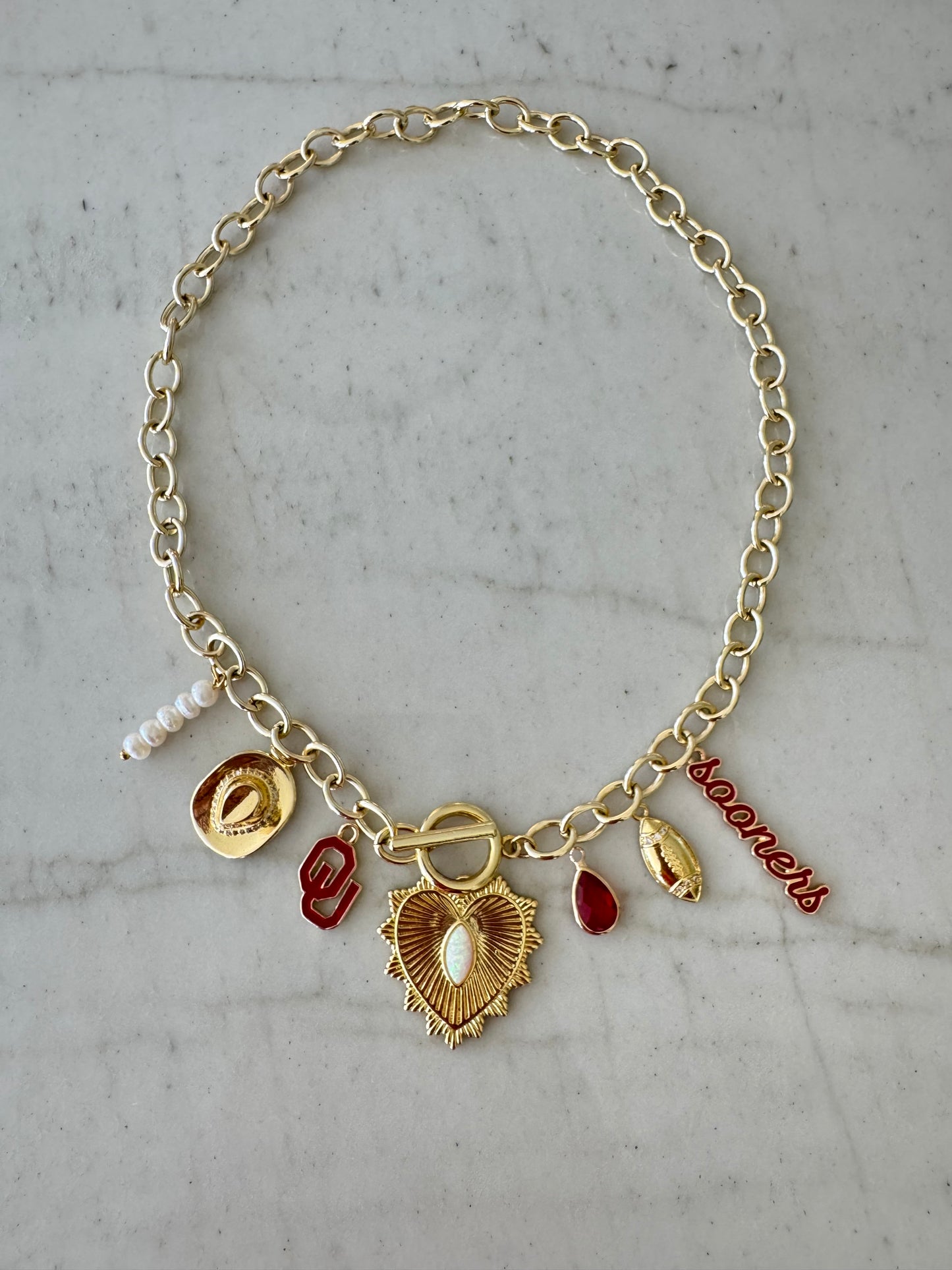 OU Gold Charm Necklace