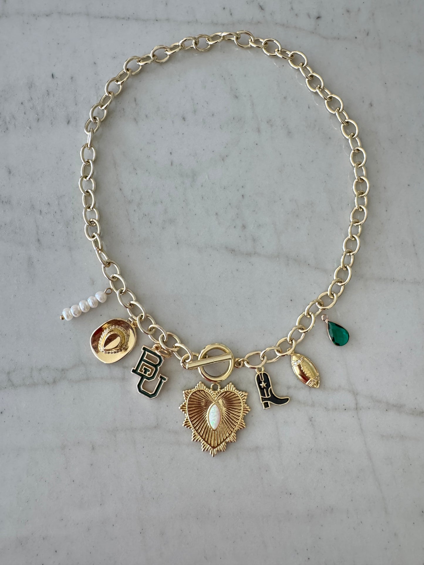 BAYLOR Gold Charm Necklace