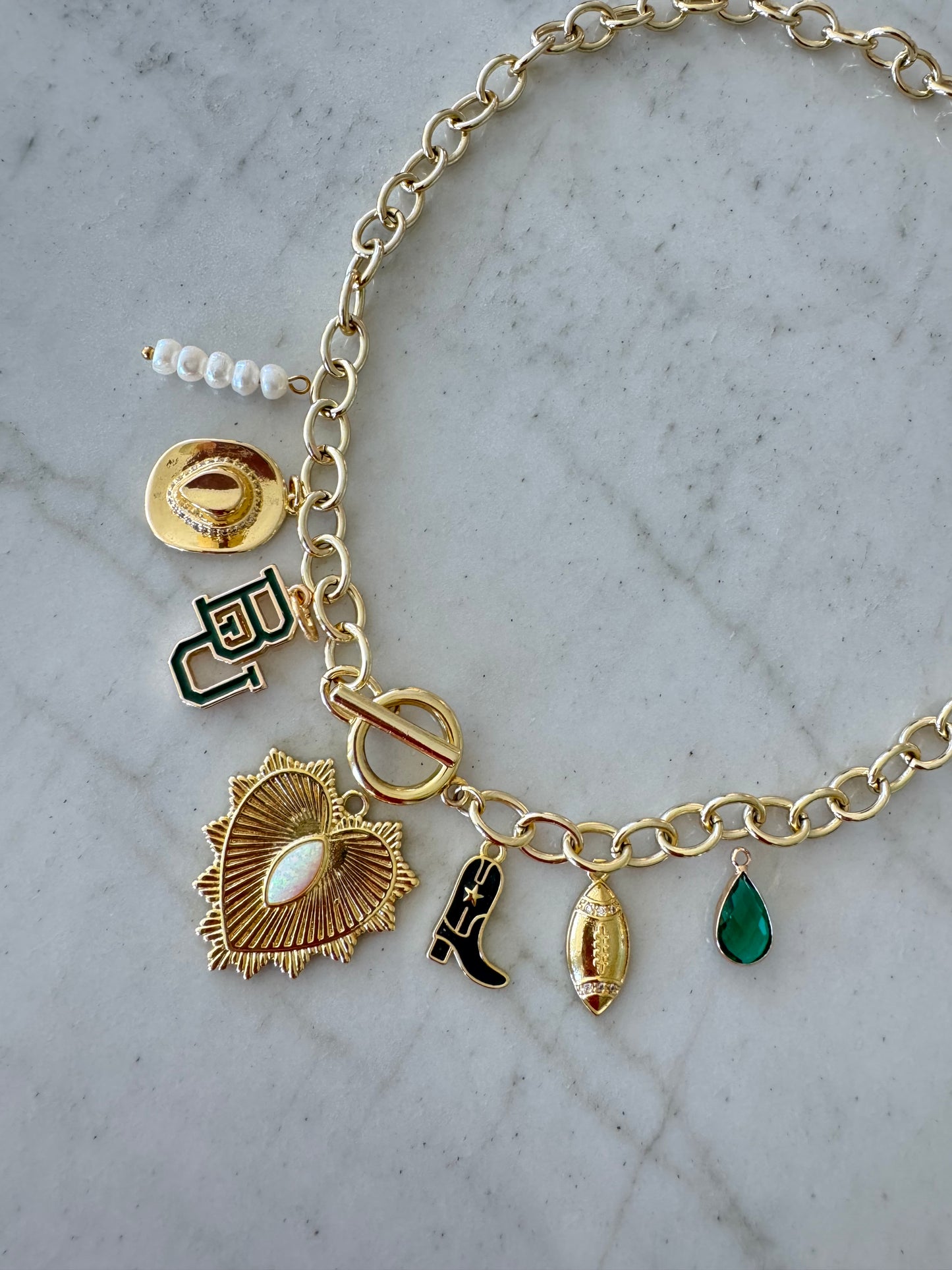 BAYLOR Gold Charm Necklace