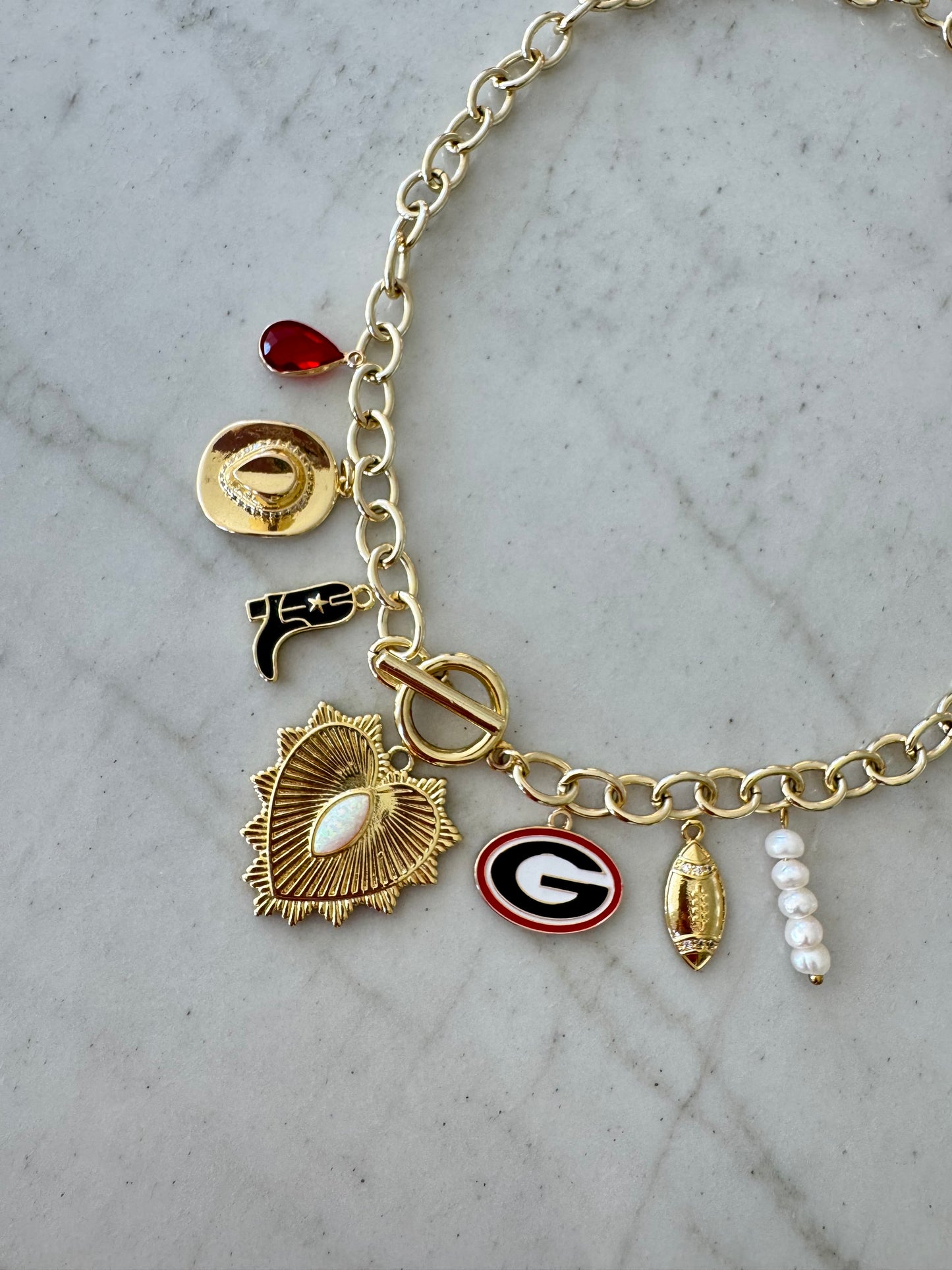 Georgia Gold Charm Necklace