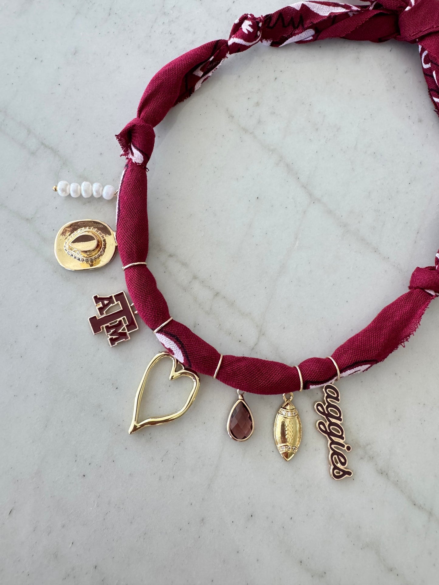 A&M Bandana Charm Necklace