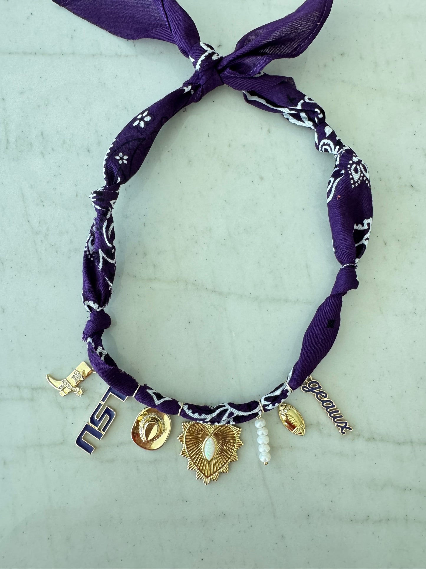 LSU Bandana Charm Necklace