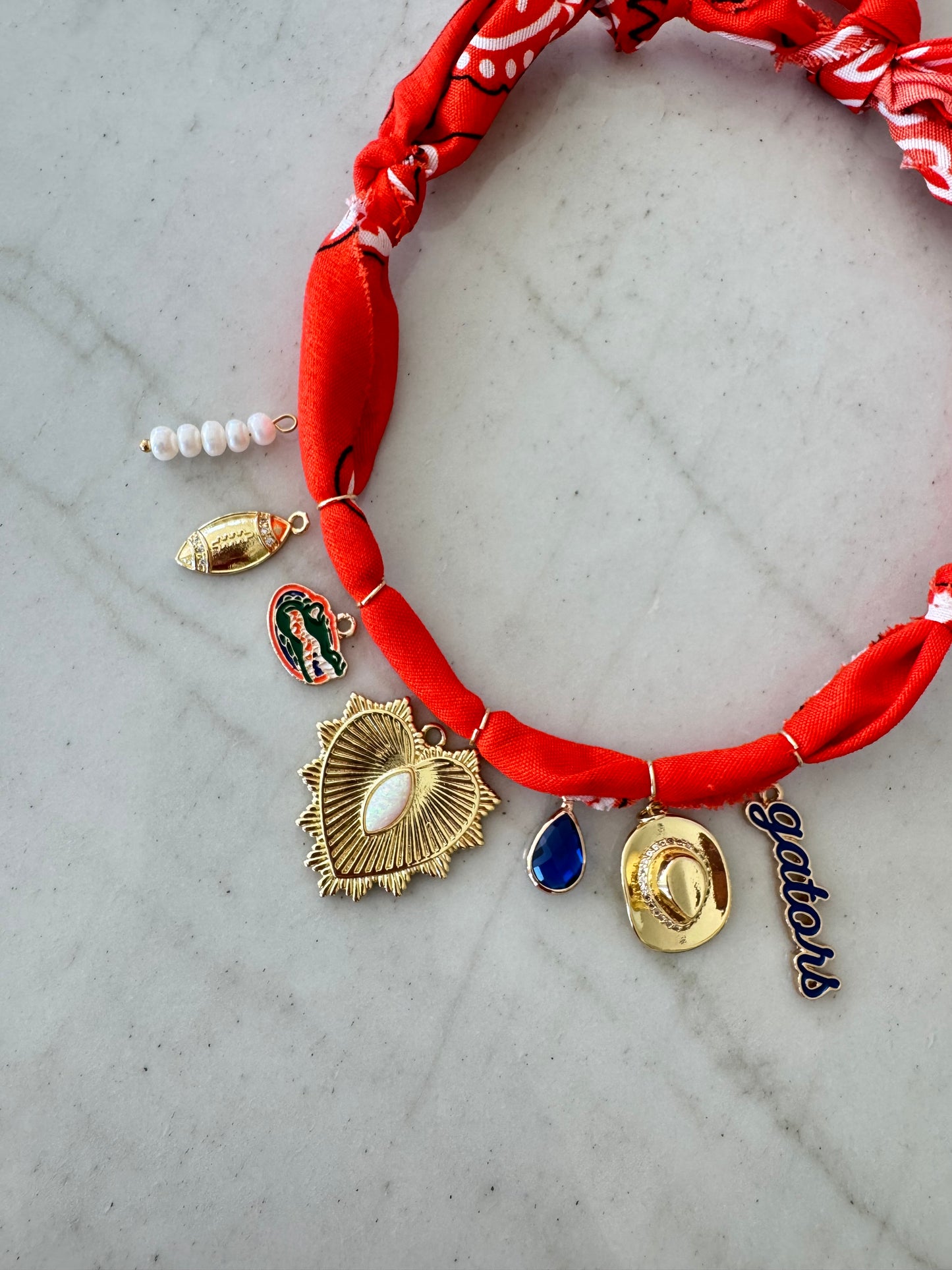 FLORIDA Bandana Charm Necklace Orange