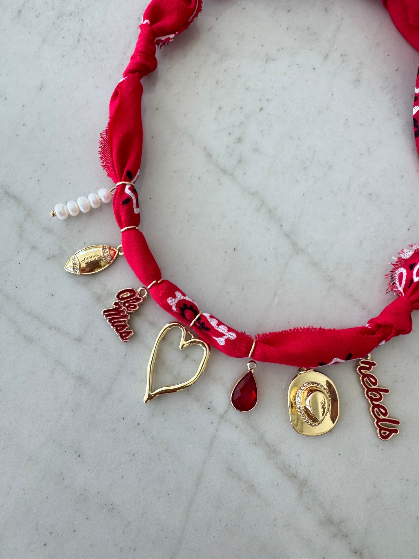 OLE MISS Bandana Charm Necklace