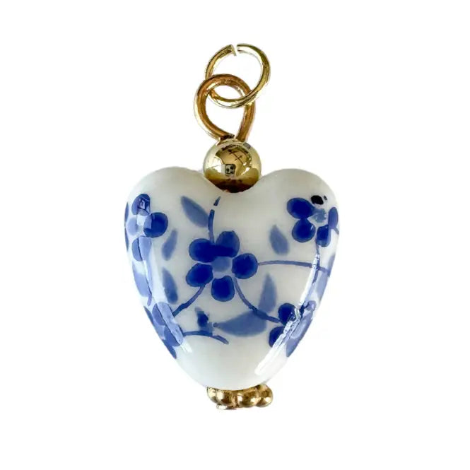 Blue Vintage Flower Heart