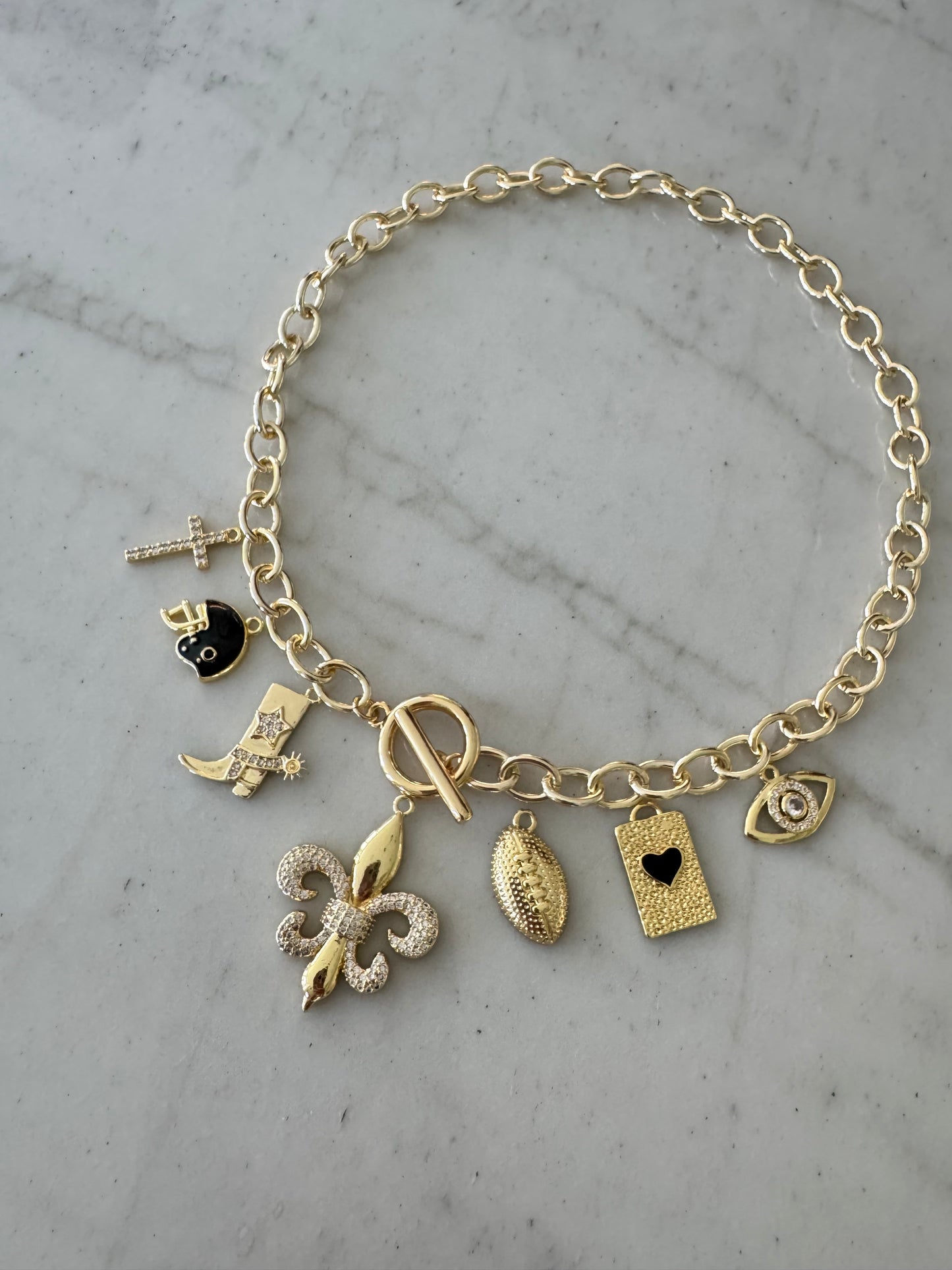 New Orleans Saints Fluer De Lis Charm Necklace