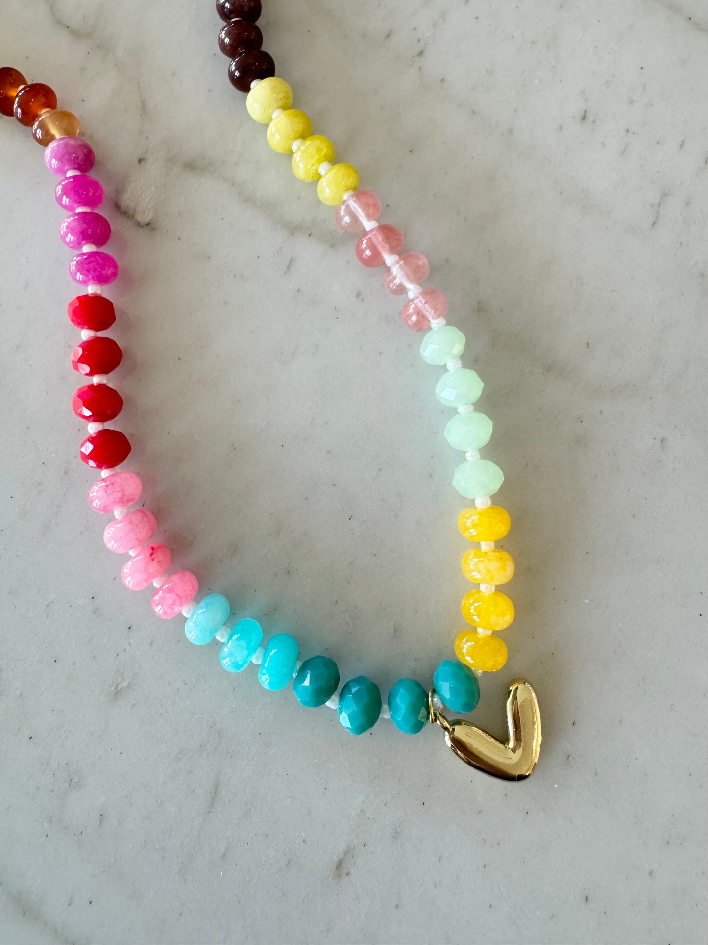 Initial Beaded Necklace Multi Bright