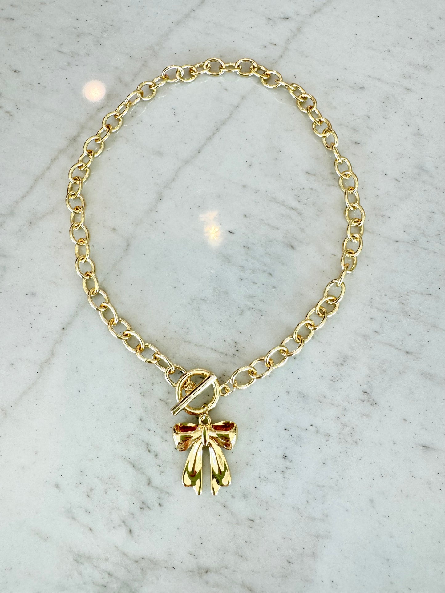 Gold Bow Necklace