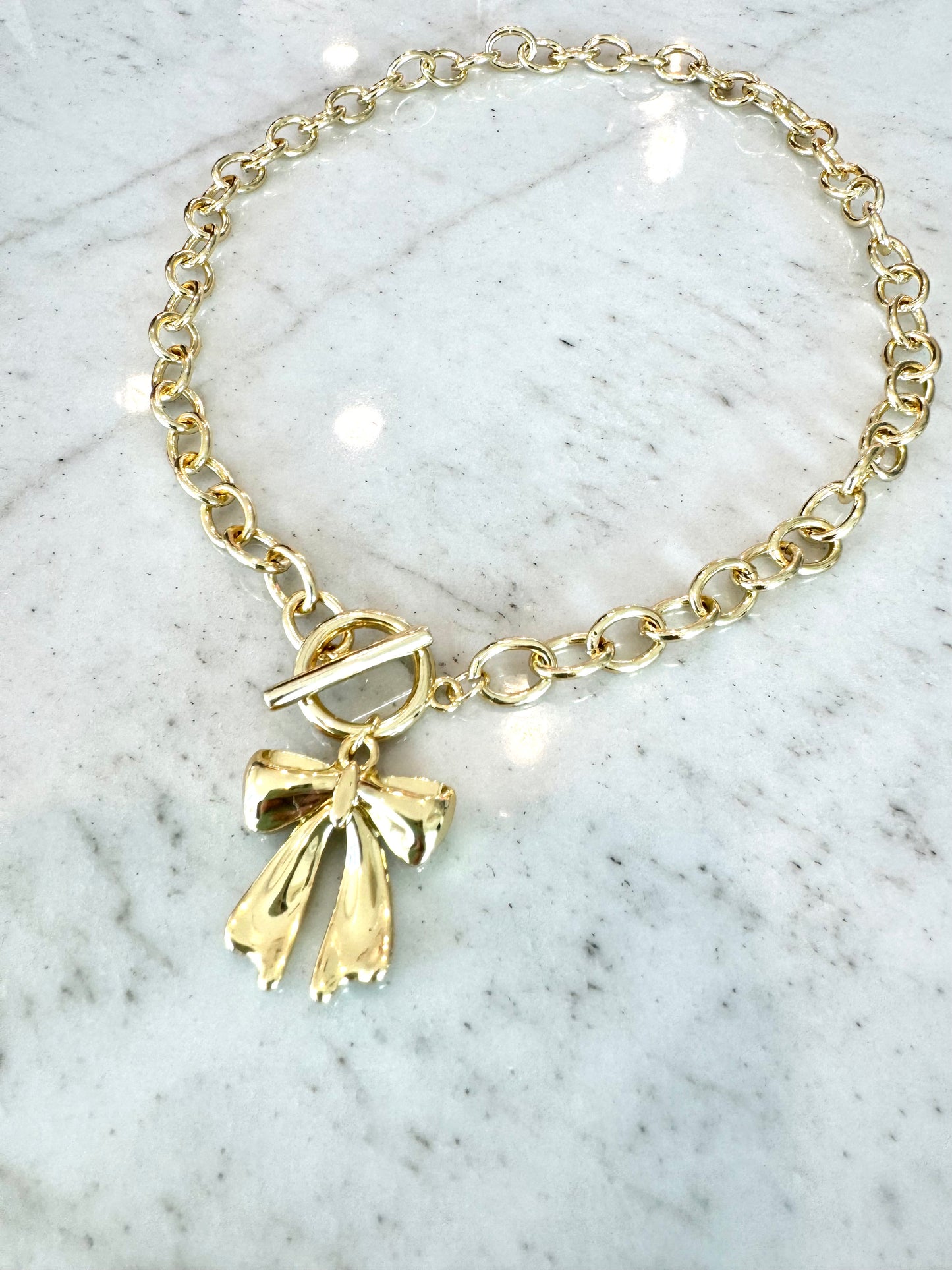 Gold Bow Necklace