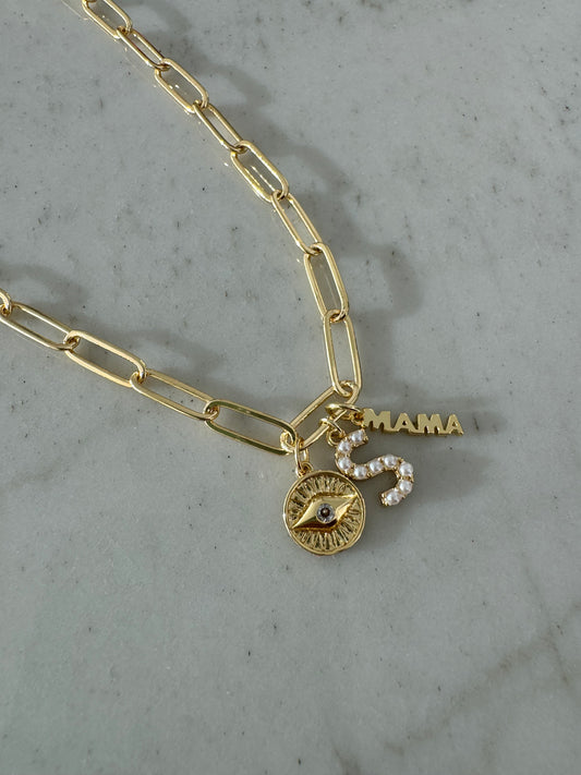 Mama Initial Necklace