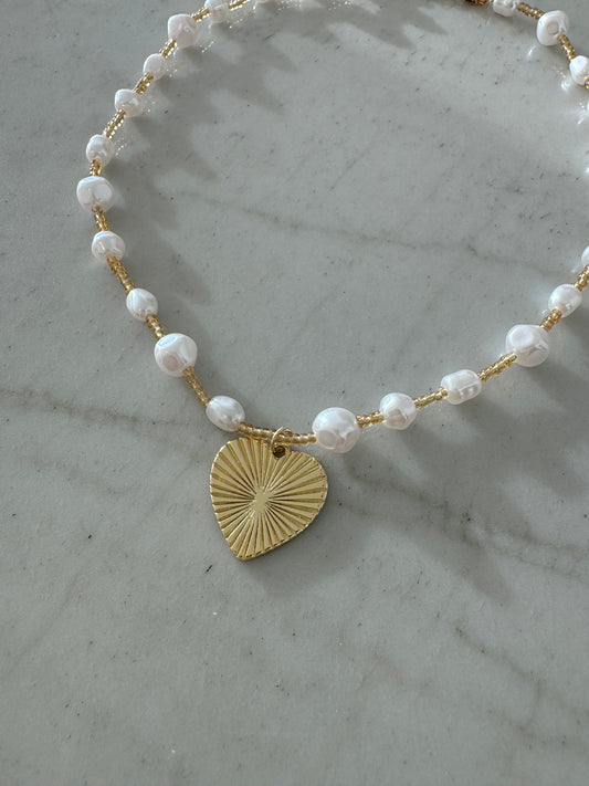 Pearl Heart Necklace