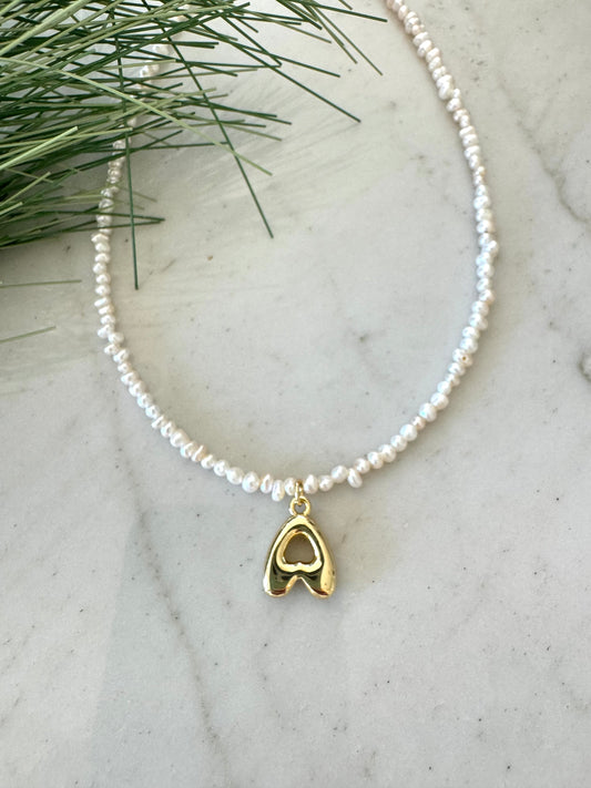 Pearl Strand Initial Necklace