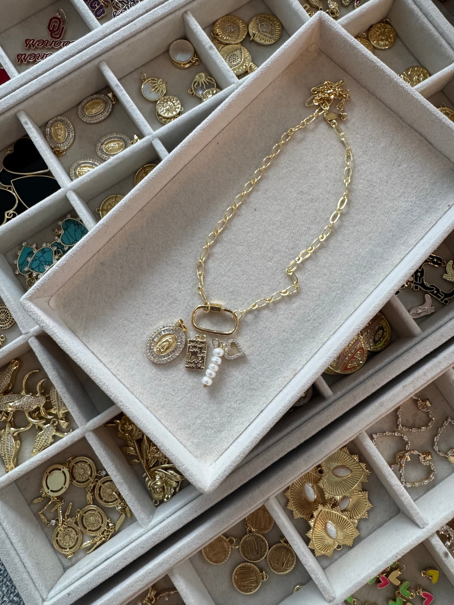 4 Charm Gold Necklace