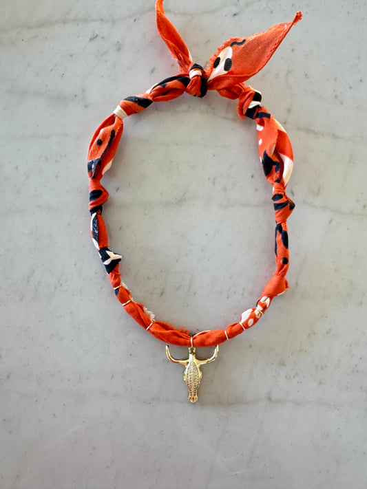 UT Longhorn Bandana Necklace