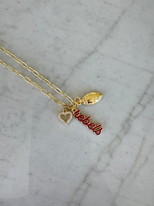 OLE MISS Small Gold Chain Necklace