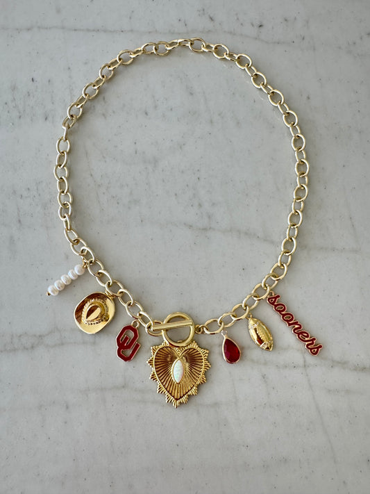 OU Gold Charm Necklace