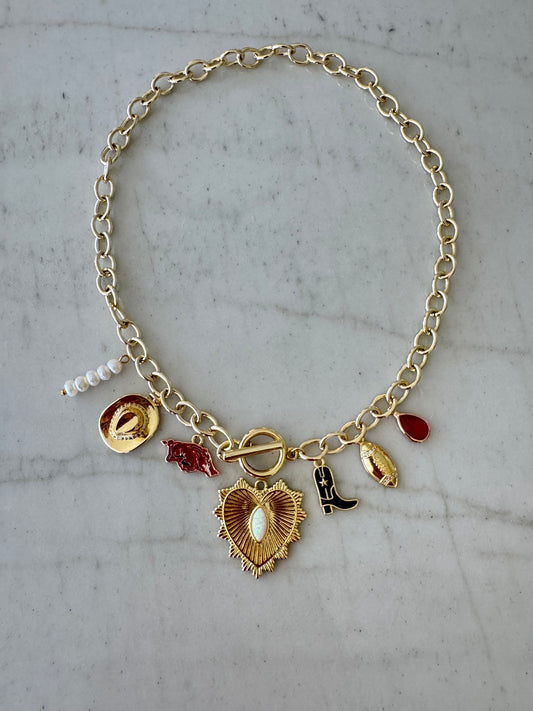 ARKANSAS Gold Charm Necklace