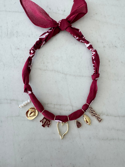 A&M Bandana Charm Necklace