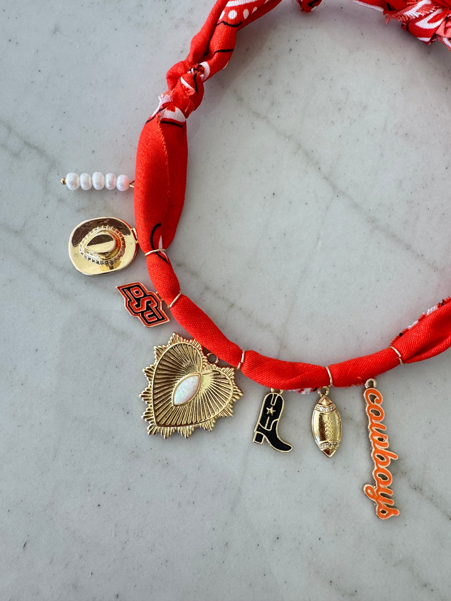 OSU Bandana Charm Necklace