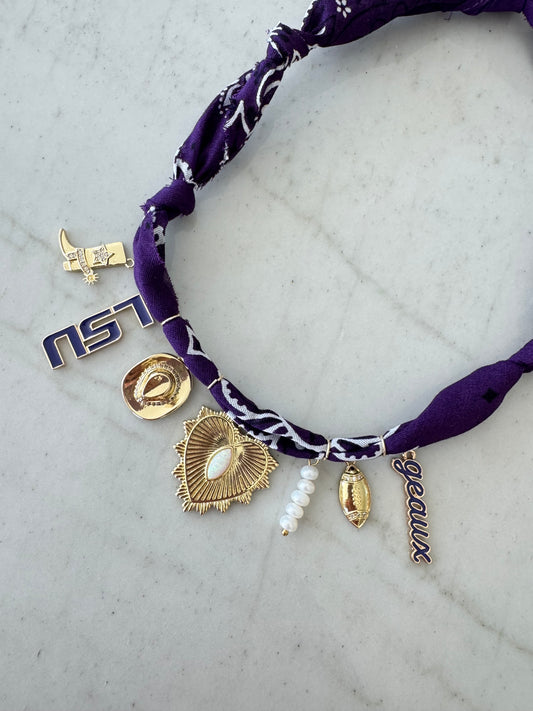 LSU Bandana Charm Necklace