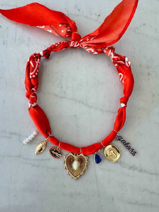FLORIDA Bandana Charm Necklace Orange
