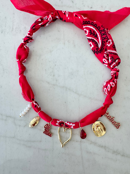 OLE MISS Bandana Charm Necklace