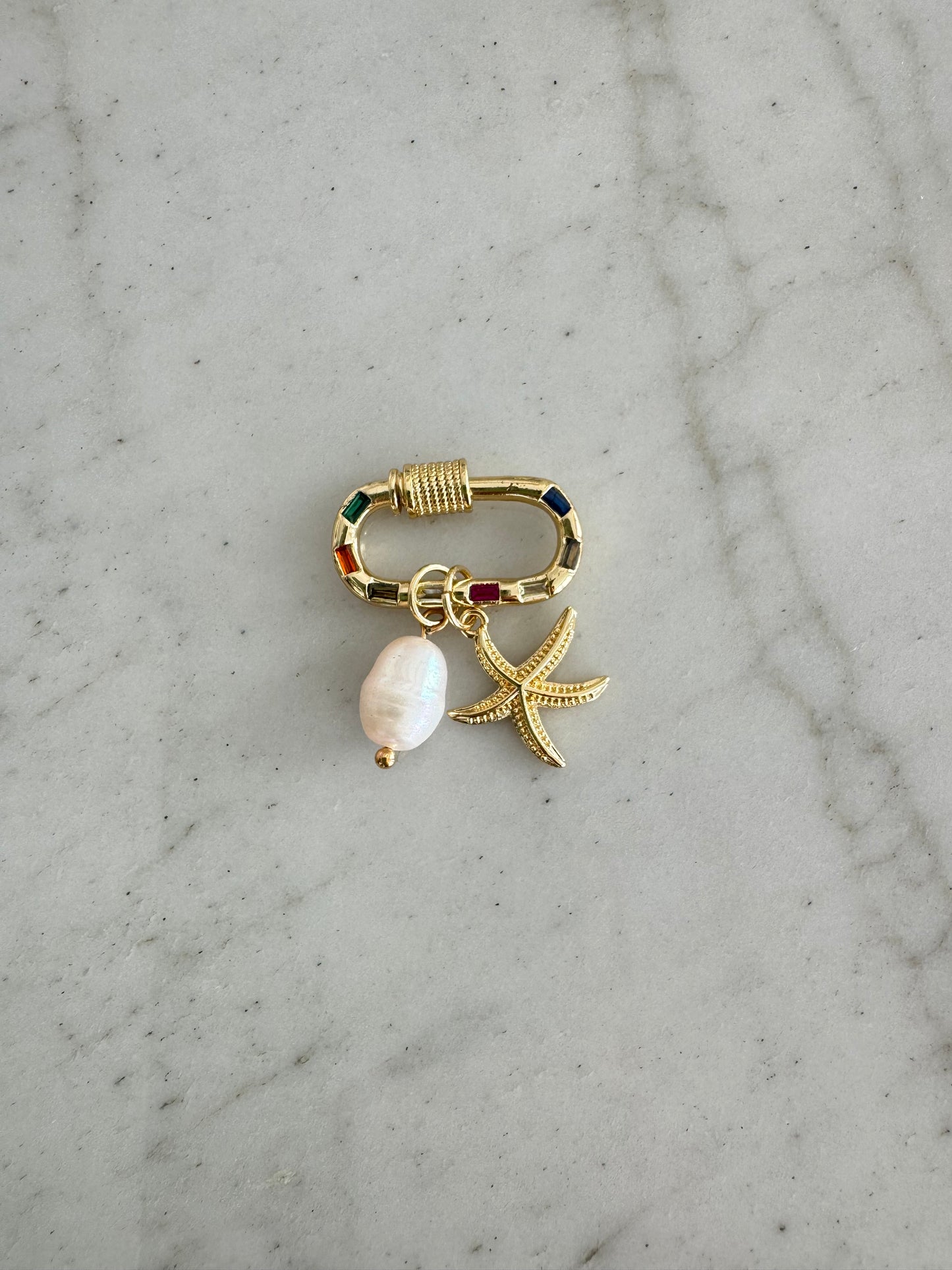 Colorful Shoe Charm: Starfish + Pearl