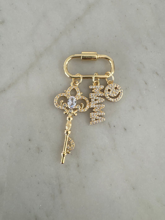 Gold Shoe Charm: Key, MAMA, Smiley