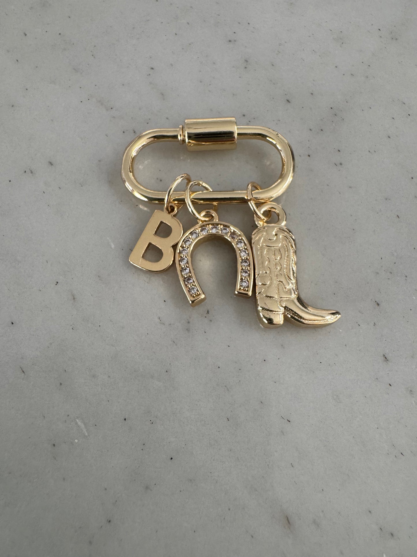 Gold Shoe Charm: Cowboy Theme