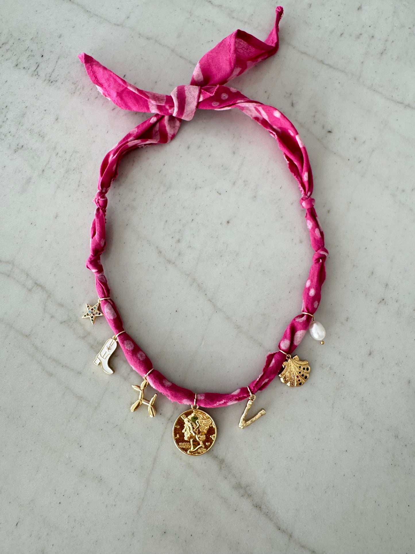 Bandana Necklace Pink