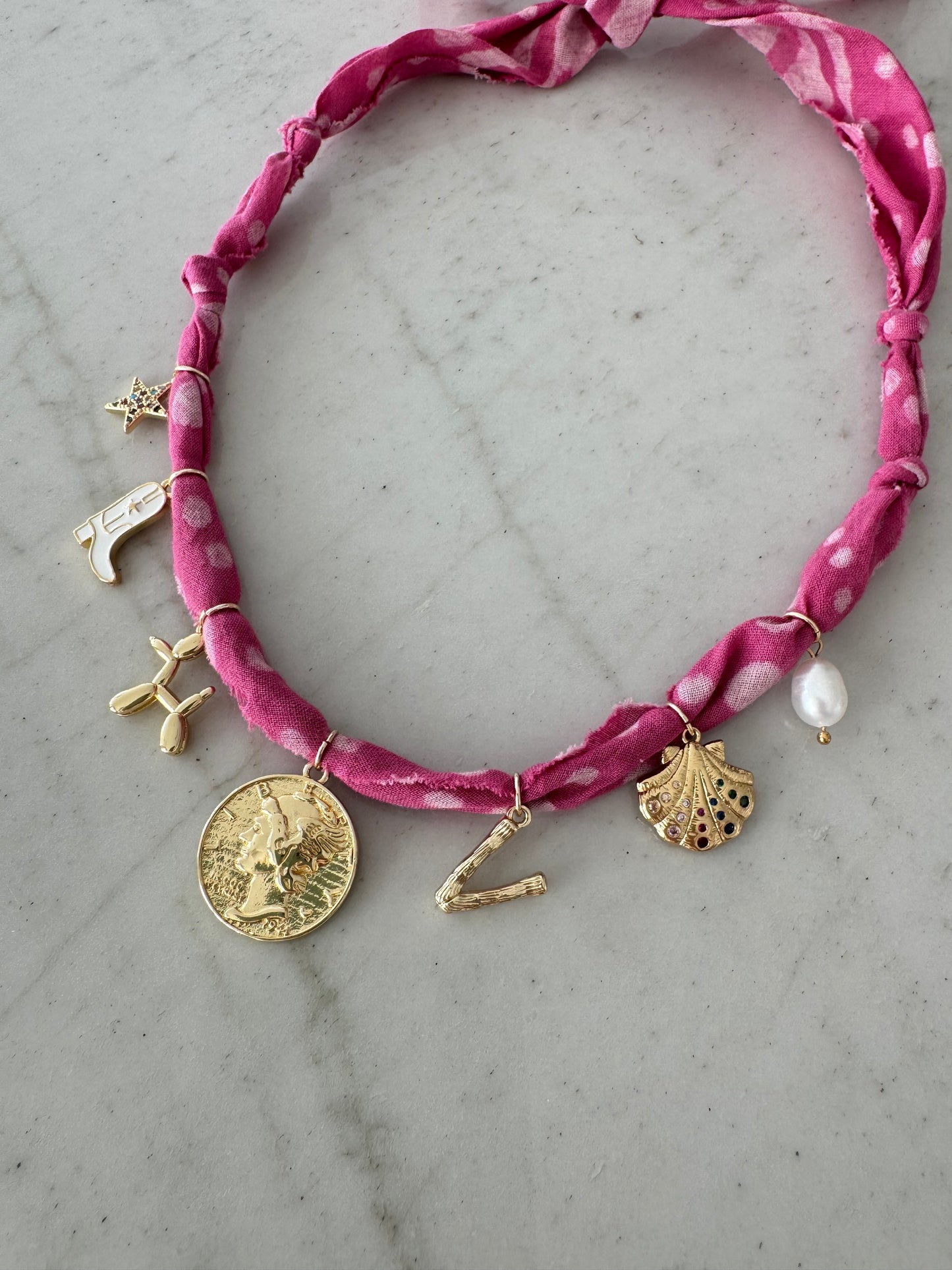 Bandana Necklace Pink