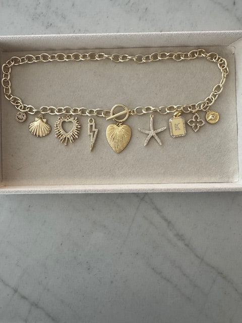 Custom Heart Charm Necklace