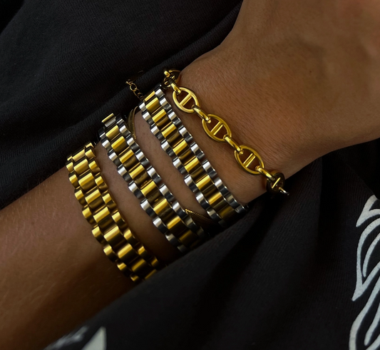 Two Toned Watch Band Bracelet