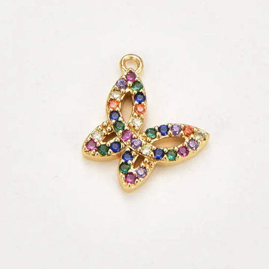 Tiny Colorful Gemstone Butterfly